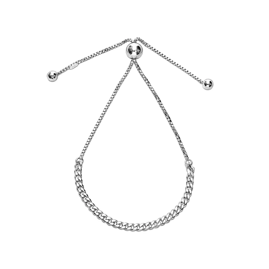 Pulsera plata 925 barbada con cierre corredero