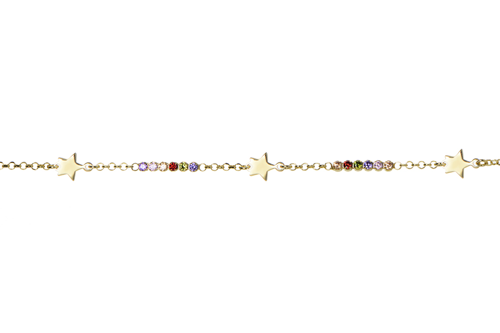 Pulsera plata 925 estrella con zirconitas