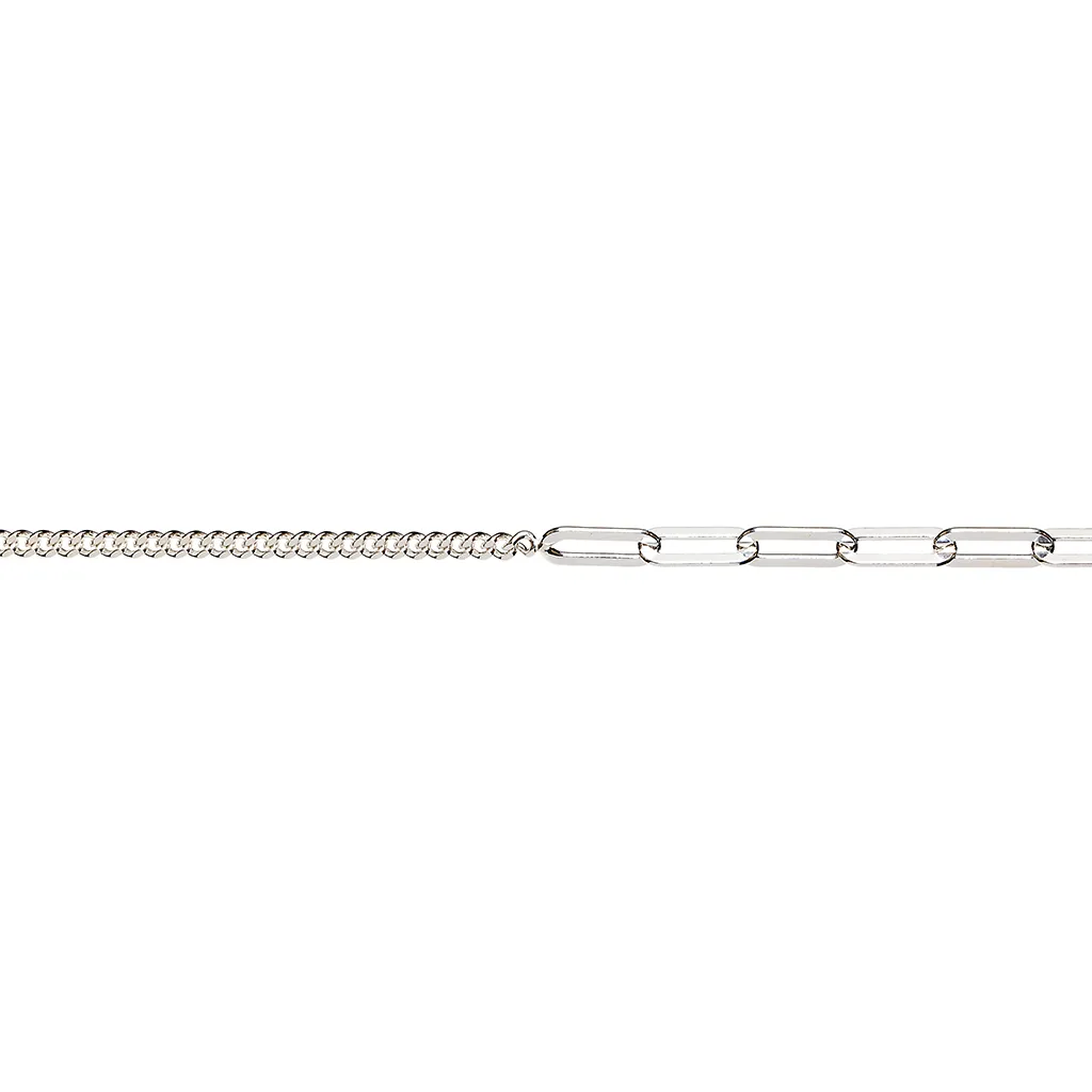 Pulsera plata 925 rolo alargada y barbada