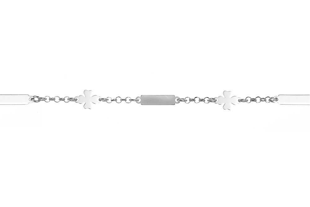 Silver 925 bracelet clover 16+5cm sterling silver