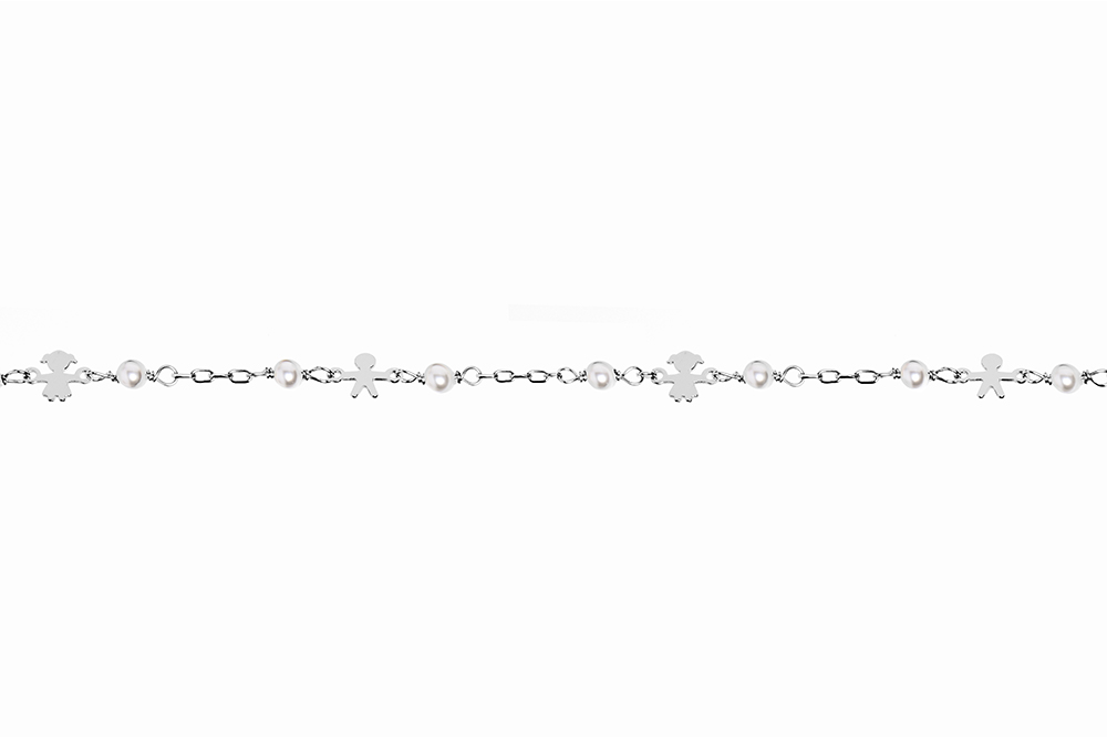 [14213P150PBL] Silver 925 bracelet children with pearl (Sterling silver)