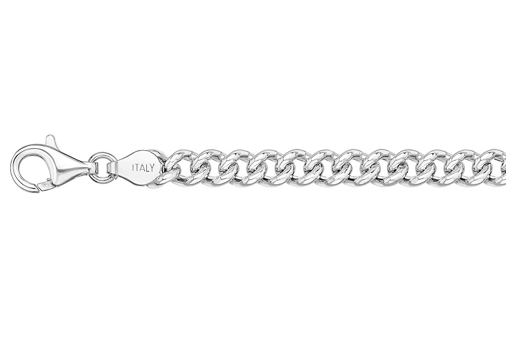 Sterling silver 5.5mm hollow curb chain 150 bracelet