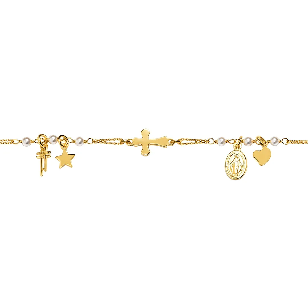 [14306P162PBL] Silver 925 religious charms br 16+5cm rhodium (Gold plated)