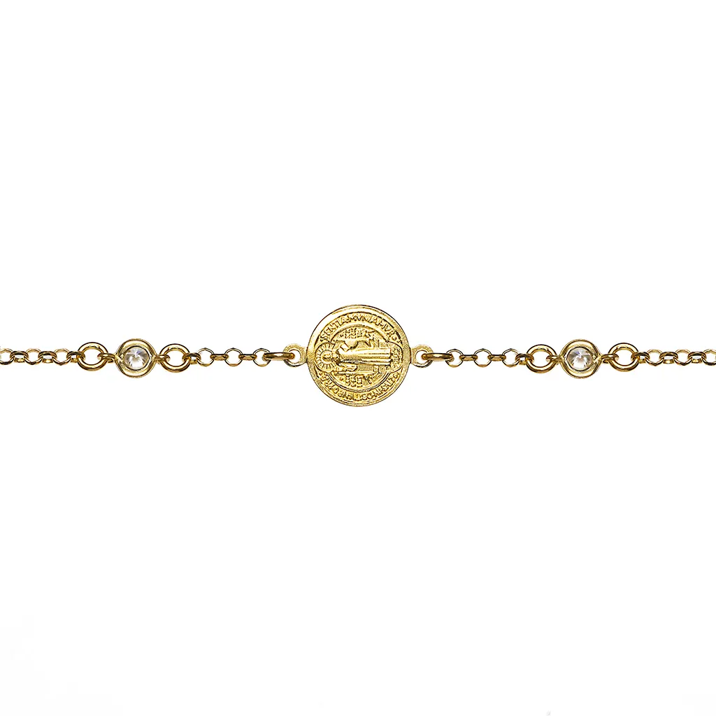 [14308P162ZBL] Silver 925 san benito cz brace 16+5cm rhodium (Gold plated)