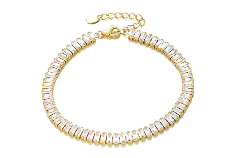 Silver 925 baguette cz bracelet