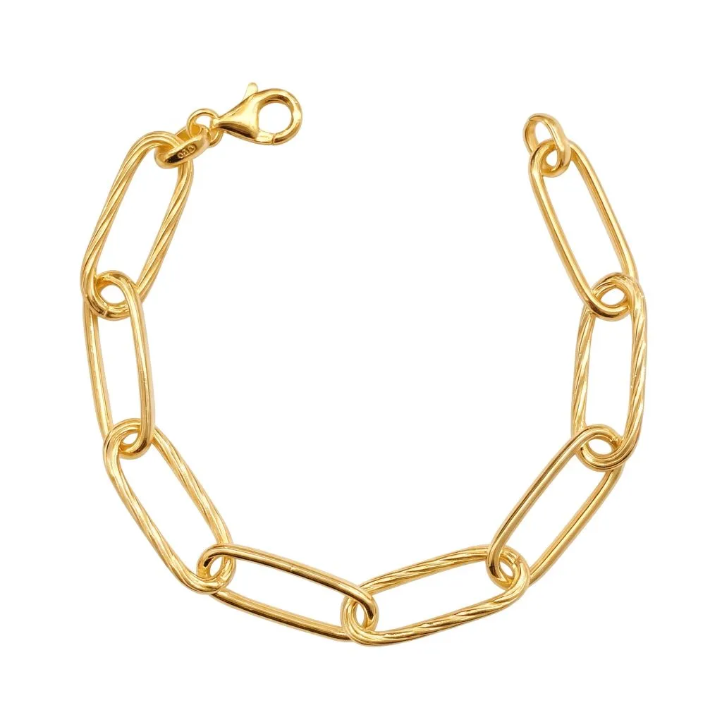Pulsera plata 925 hueca eslabon rectangular
