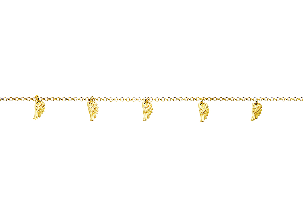 Sterling silver bracelet with angel wings charms