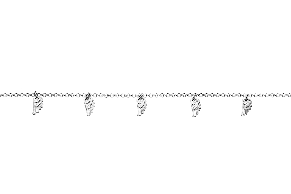 Pulsera plata 925 con alas de angel charms