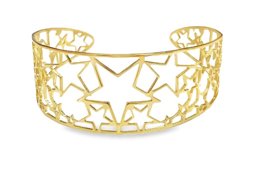 Brazalete plata 925 estrellas calado