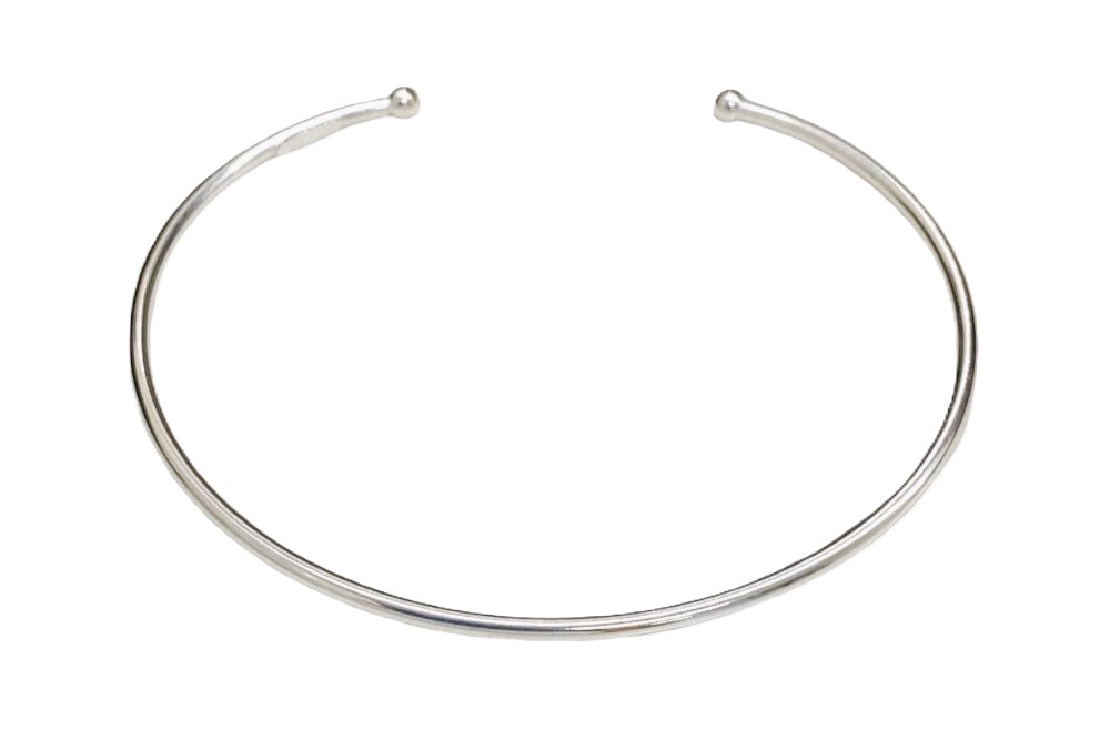 Sterling silver beads bangle bracelet