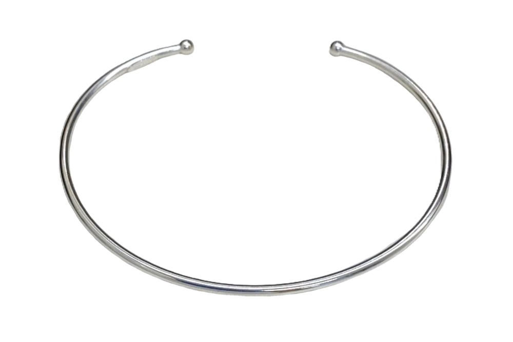 Sterling silver beads bangle bracelet