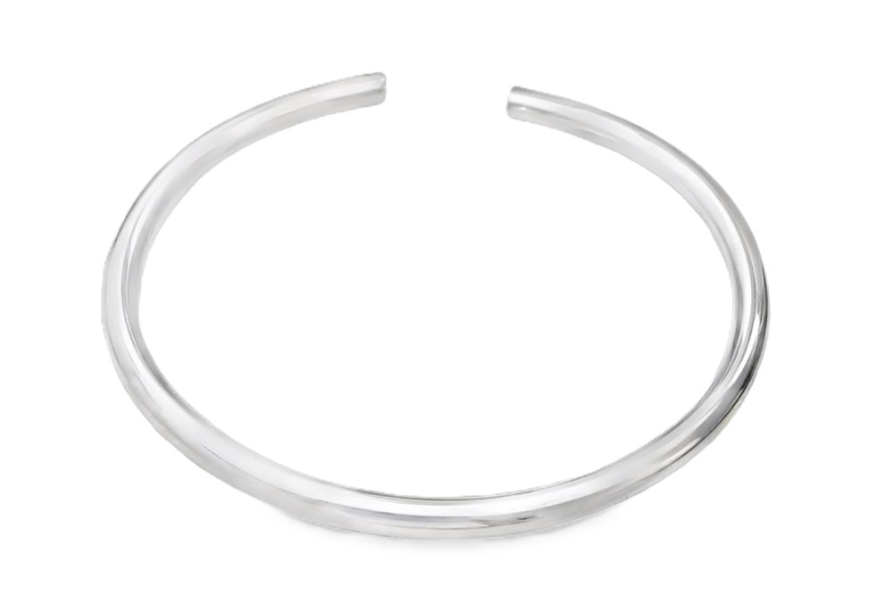 Sterling silver open bangle bracelet