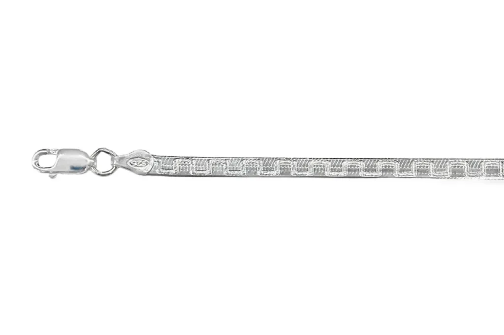 Pulsera plata 925 snake plana dibujo 040