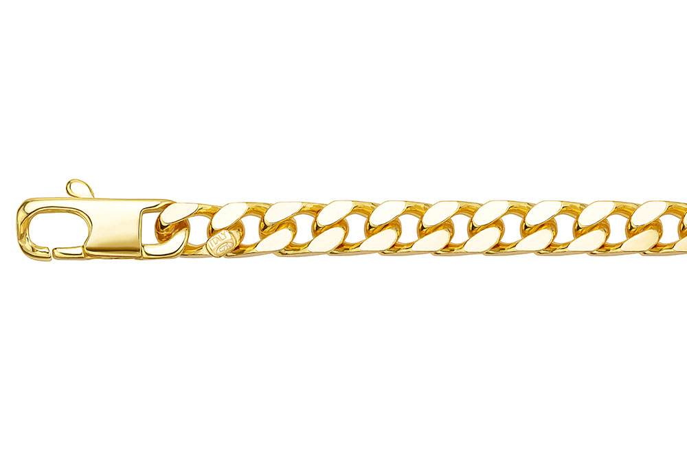 Sterling silver diamond cut beveled curb chain bracelet