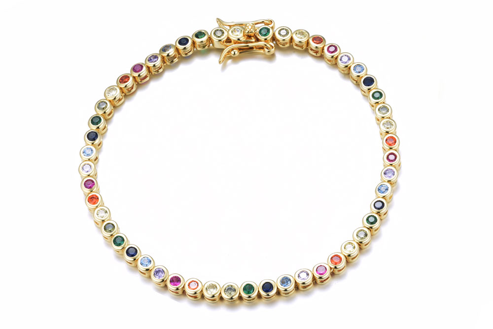 [15081B001700MXDO] Pulsera plata 925 tennis zirconitas (Oro)