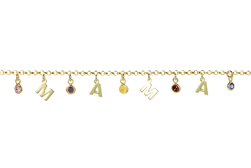 Pulsera plata 925 mama con zirconitas