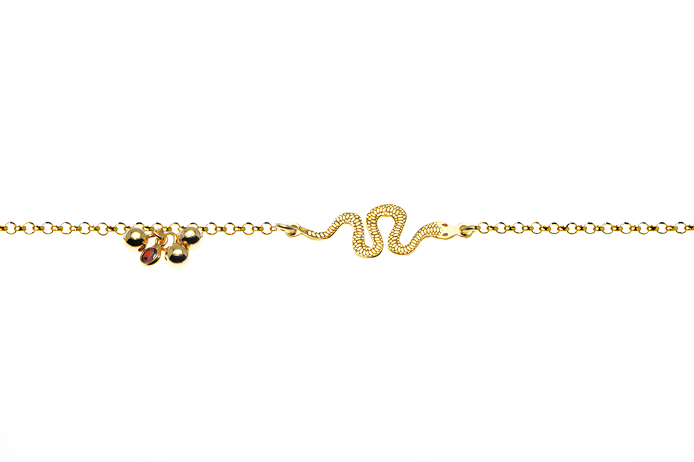 Pulsera plata 925 serpiente con zirconita
