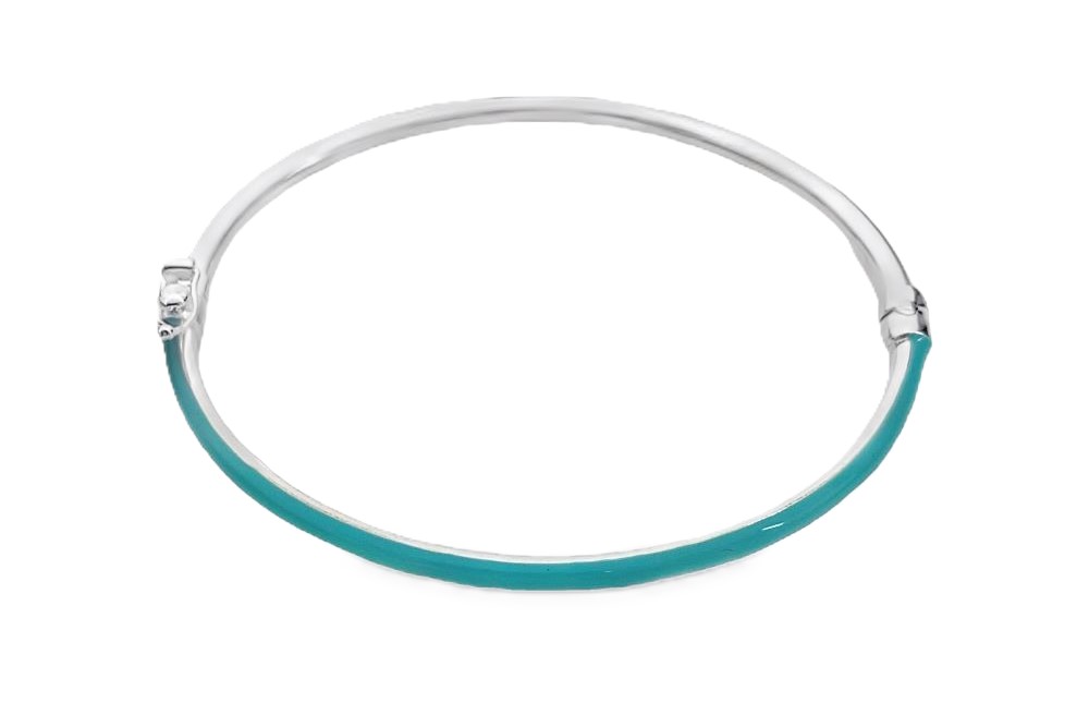 Sterling silver enamel bangle