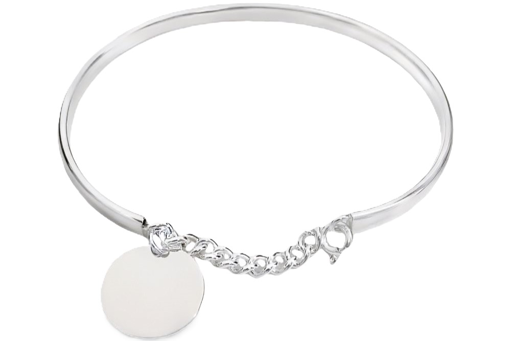 Brazalete plata 925 con placa cierre reasa