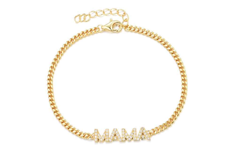 Sterling silver mama zirconia bracelet