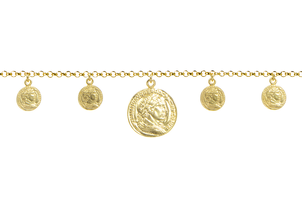 Pulsera plata 925 5 monedas romanas