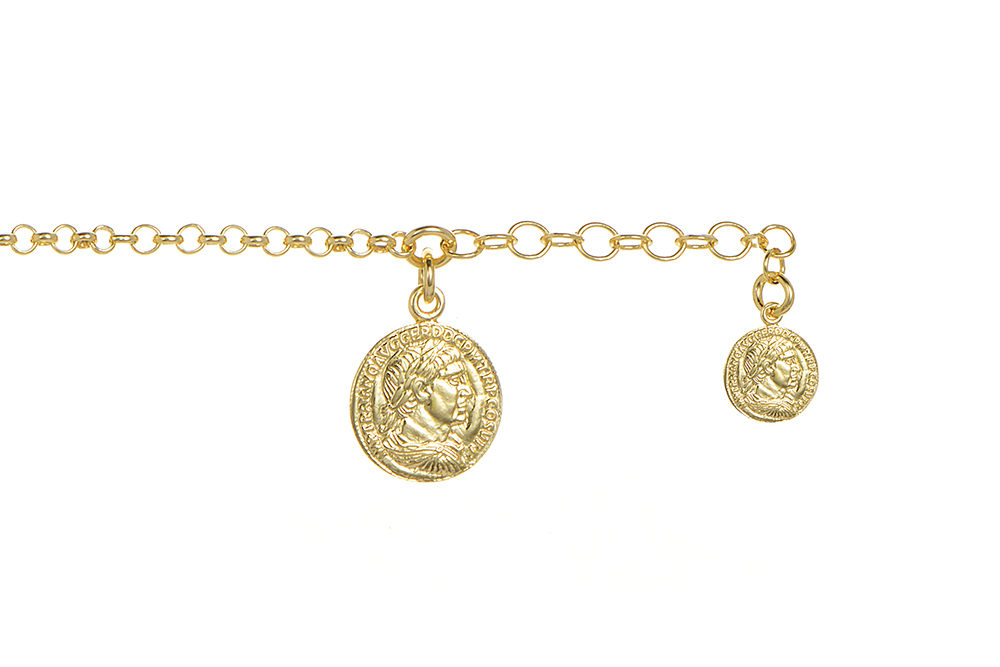 Sterling silver roman coin bracelet