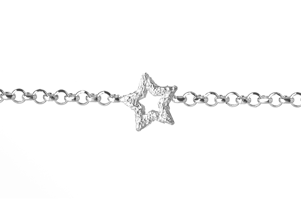 [15387B16E3DCPL] Pulsera plata 925 estrella diamantada (Plata)