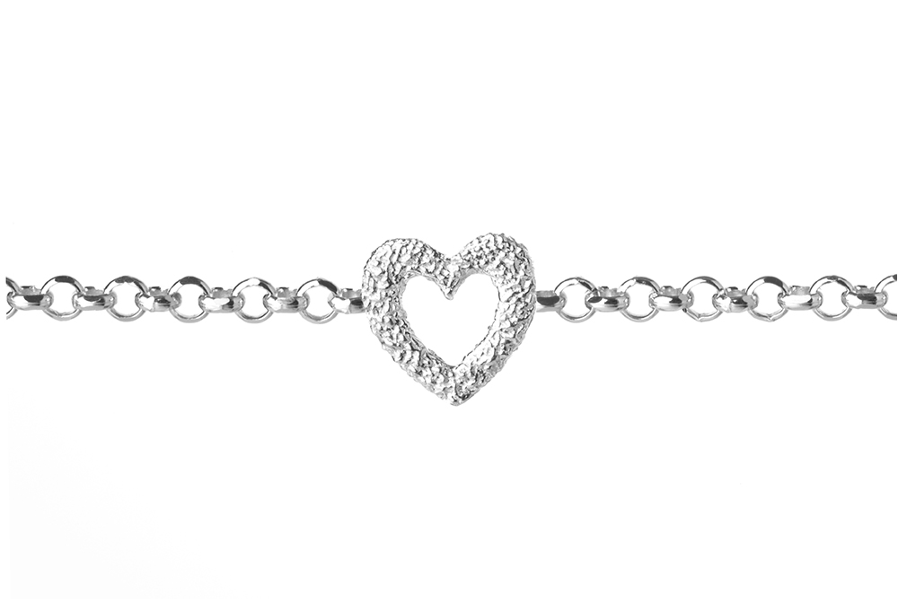 Pulsera plata 925 corazon diamantado