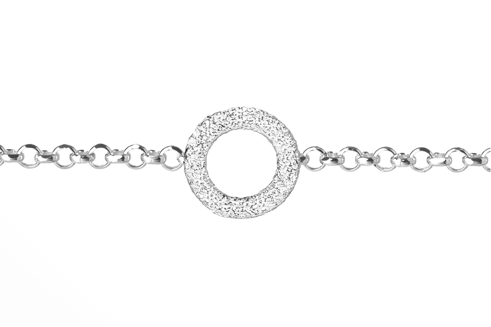Pulsera plata 925 circulo diamantado