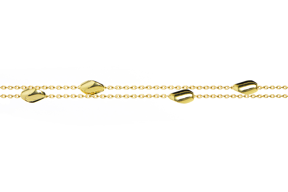 Sterling silver 035 cable chain with irregular beads