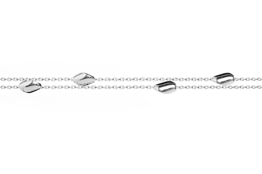 [15428B16E3PL] Pulsera plata 925 forzada 035 con pastilla irregular (Plata)