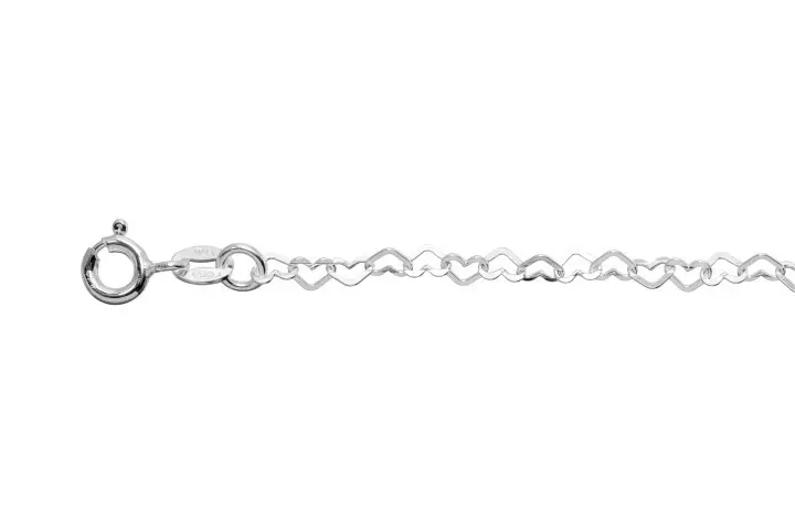 Sterling silver heart chain 035 anklet