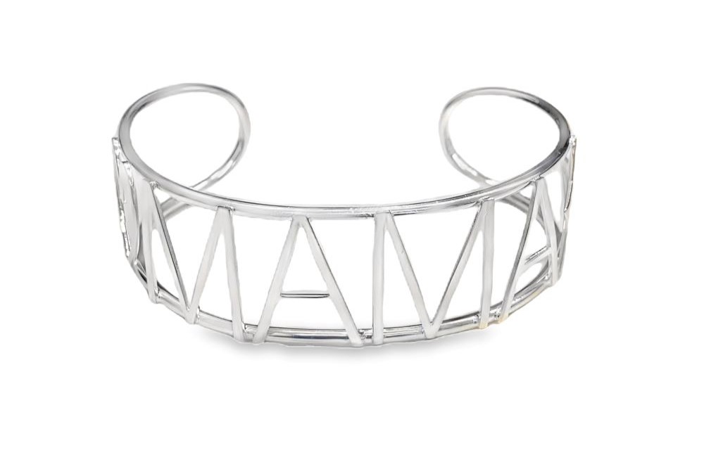 Sterling silver mama heart & star bracelet