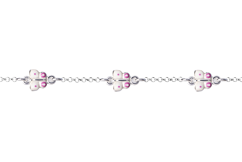 Pulsera plata 925 3 mariposas 5mm