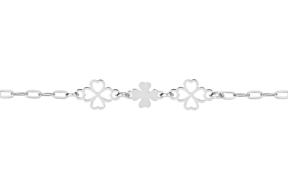 Sterling silver 3 clover bracelet