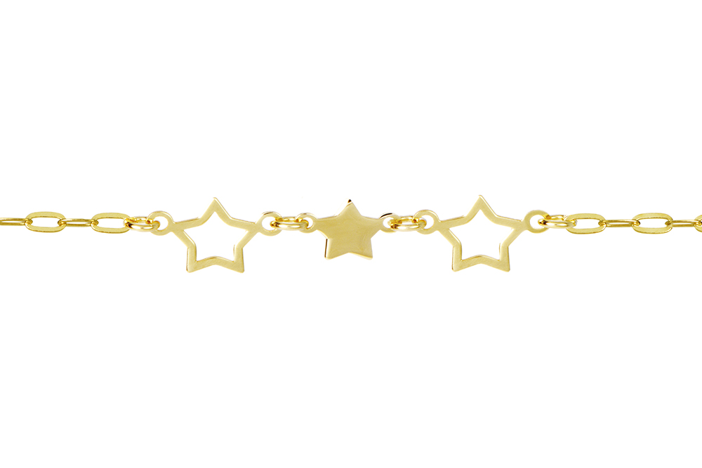 Pulsera plata 925 tres estrellas