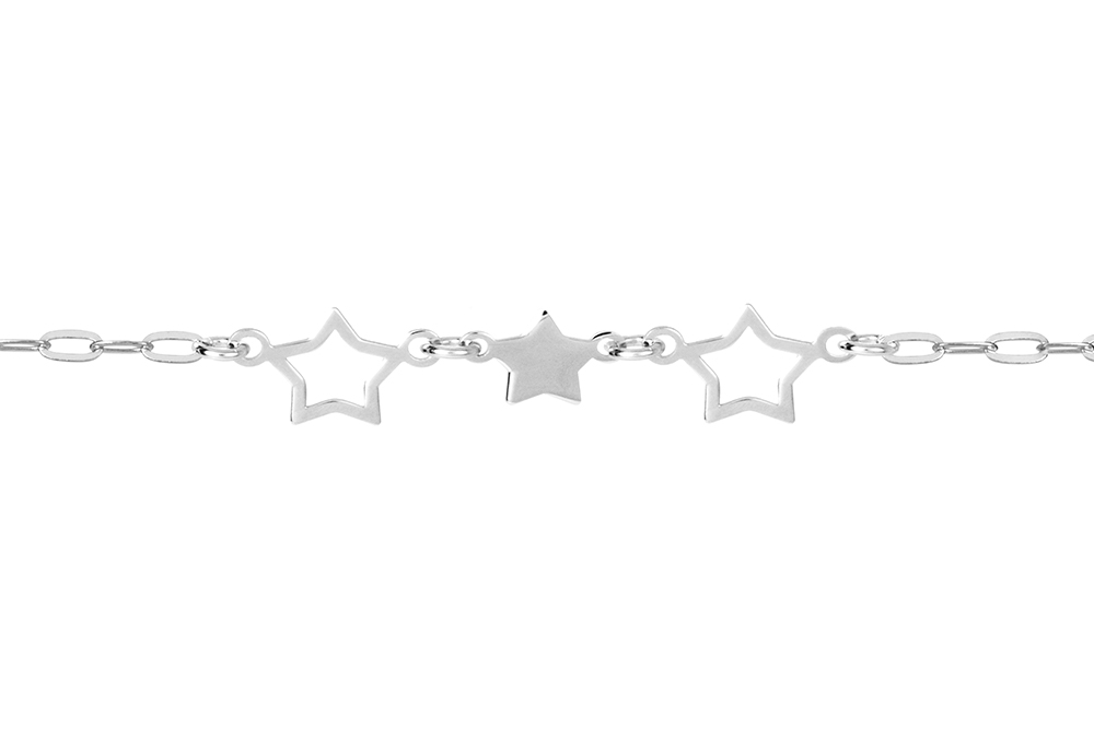 Pulsera plata 925 tres estrellas