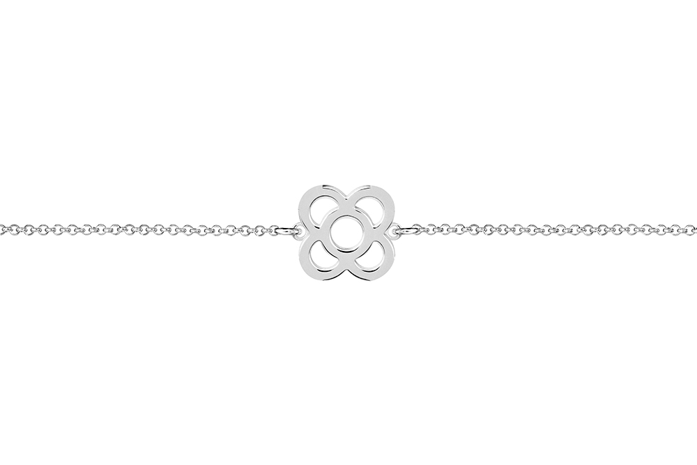 [15633B16E3PL] Pulsera plata 925 flor barcelona (Plata)