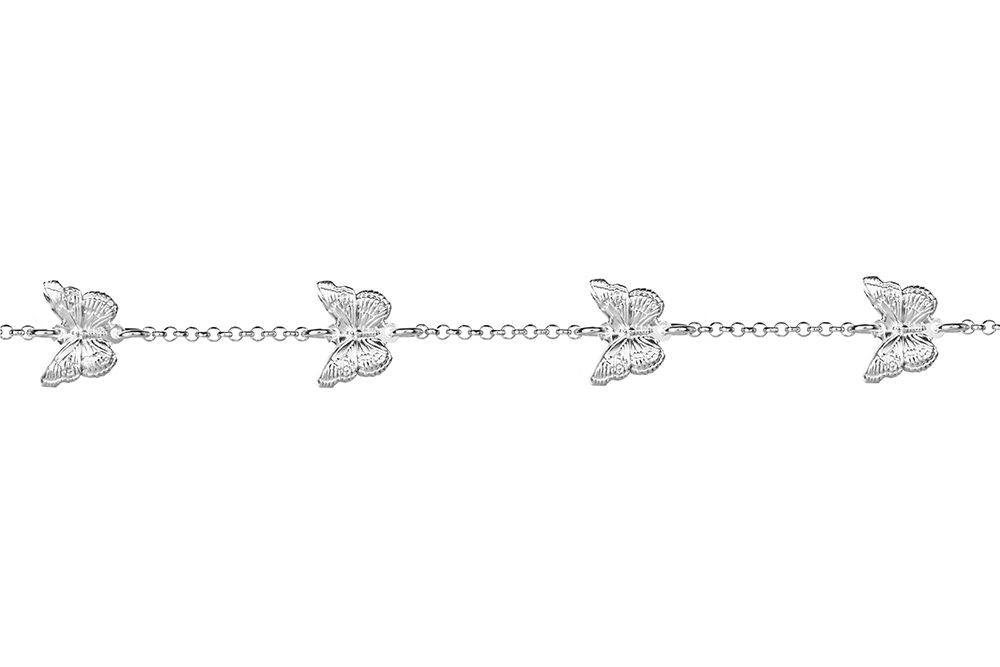 Pulsera plata 925 4 mariposas 12x9mm