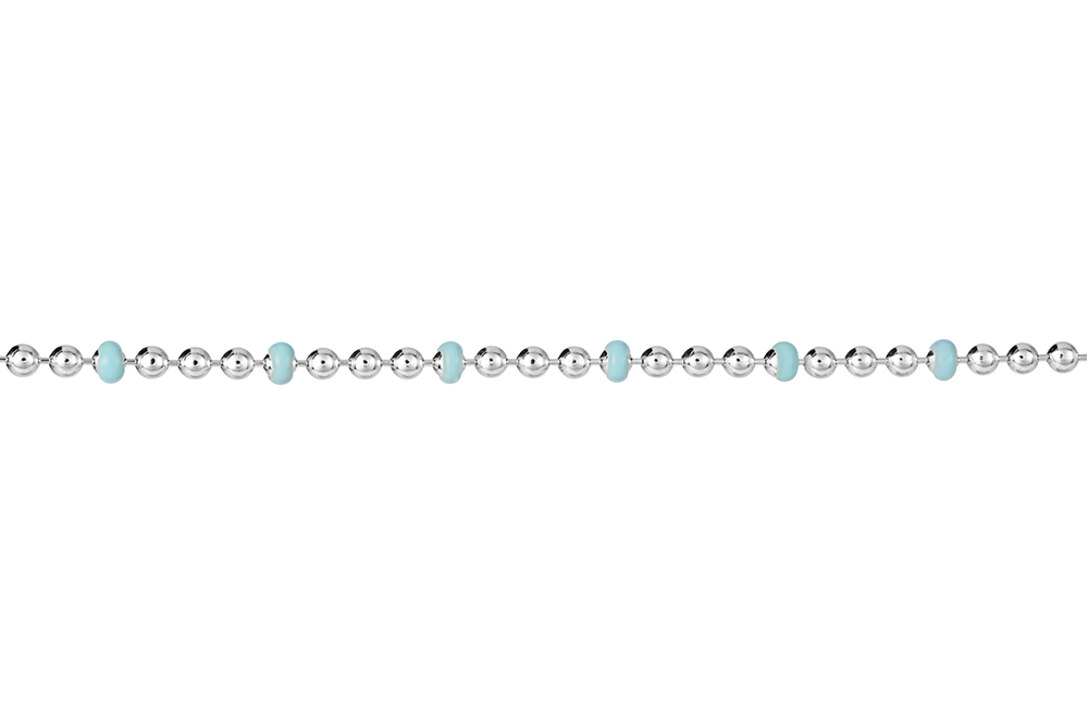 Tobillera plata 925 esmalte cadena bolas