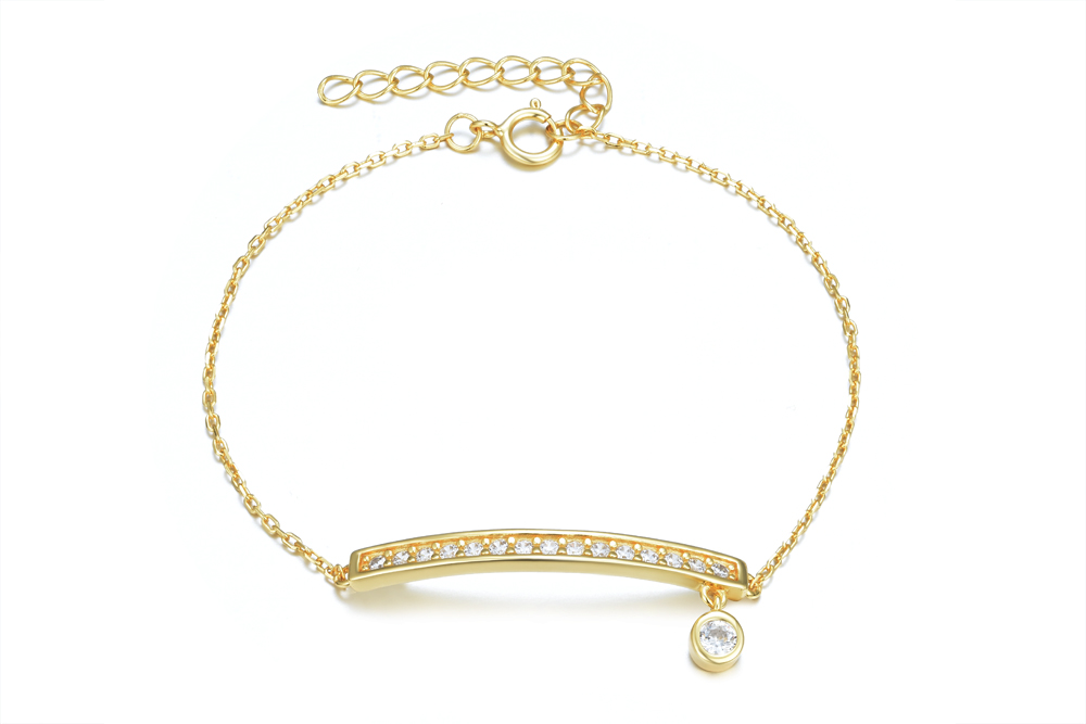 Pulsera plata 925 barra zirconita