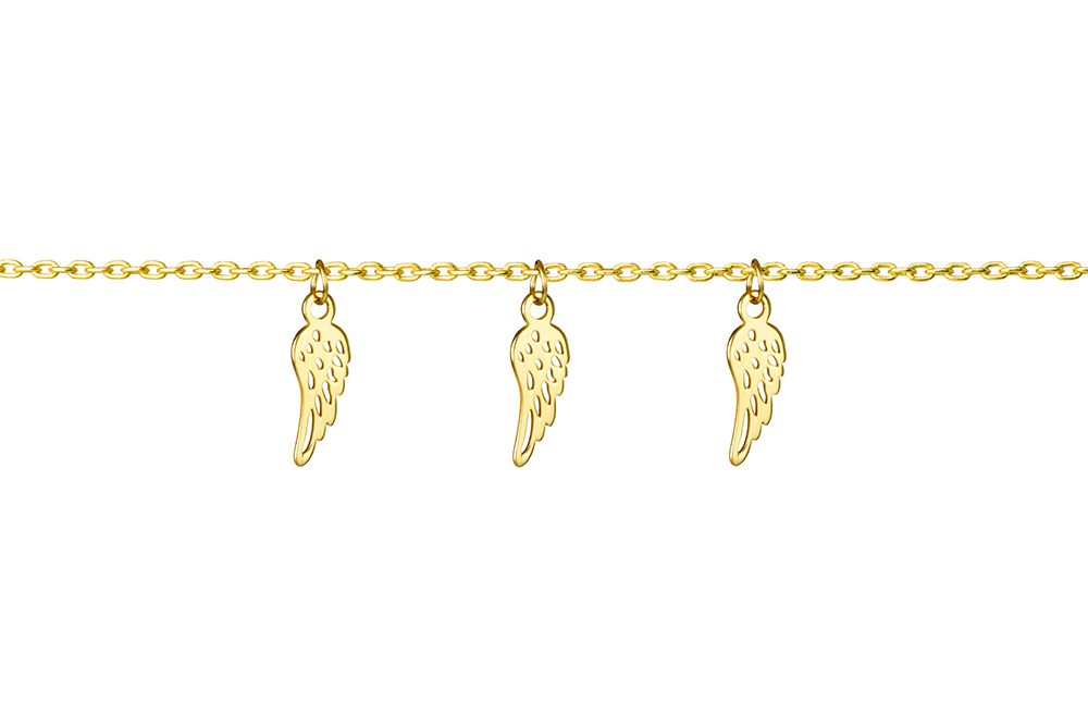 Pulsera plata 925 tres alas 9x4mm