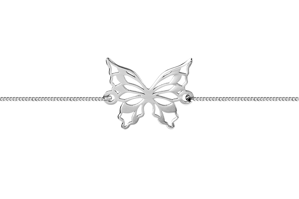 Pulsera plata 925 mariposa 10x12mm