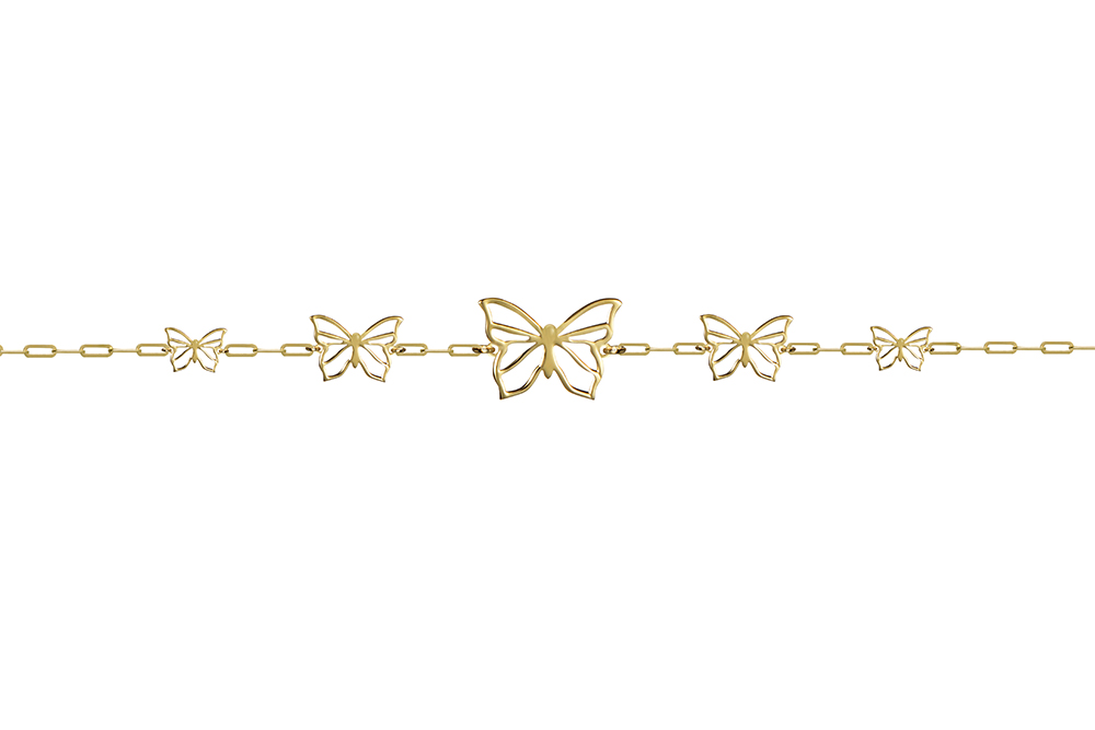 Pulsera plata 925 cinco mariposas