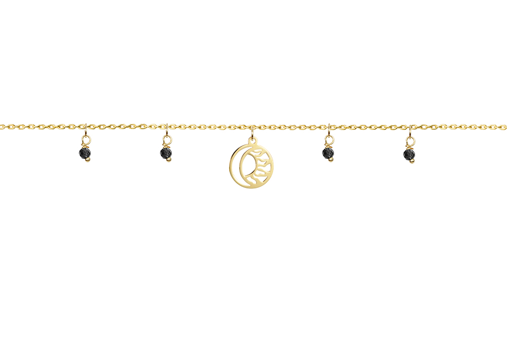 Pulsera plata 925 sol y luna piedra