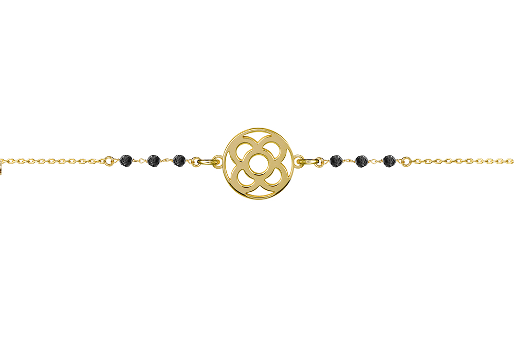 Pulsera plata 925 flor de Barcelona piedras