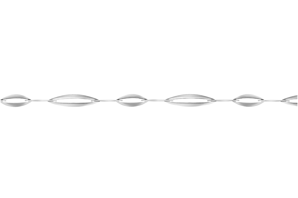 [15906B16E3PL] Pulsera plata 925 ovalos planos enlazados (Plata)