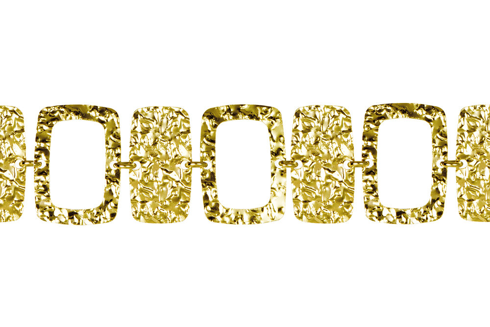 Sterling silver rectangular hammer bracelet