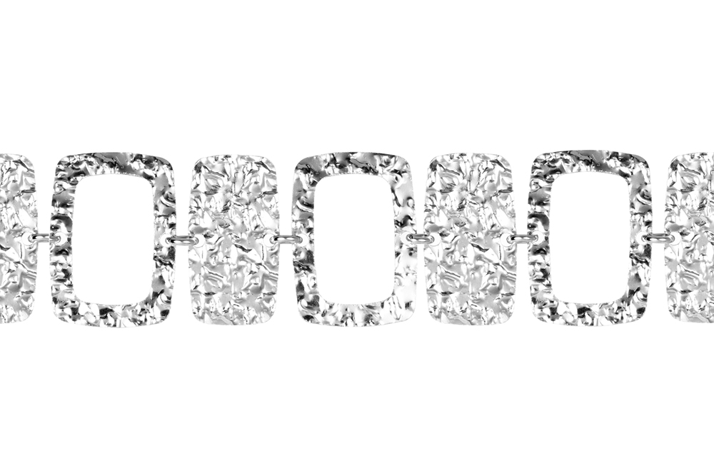 Pulsera plata 925 rectangulos enlazados