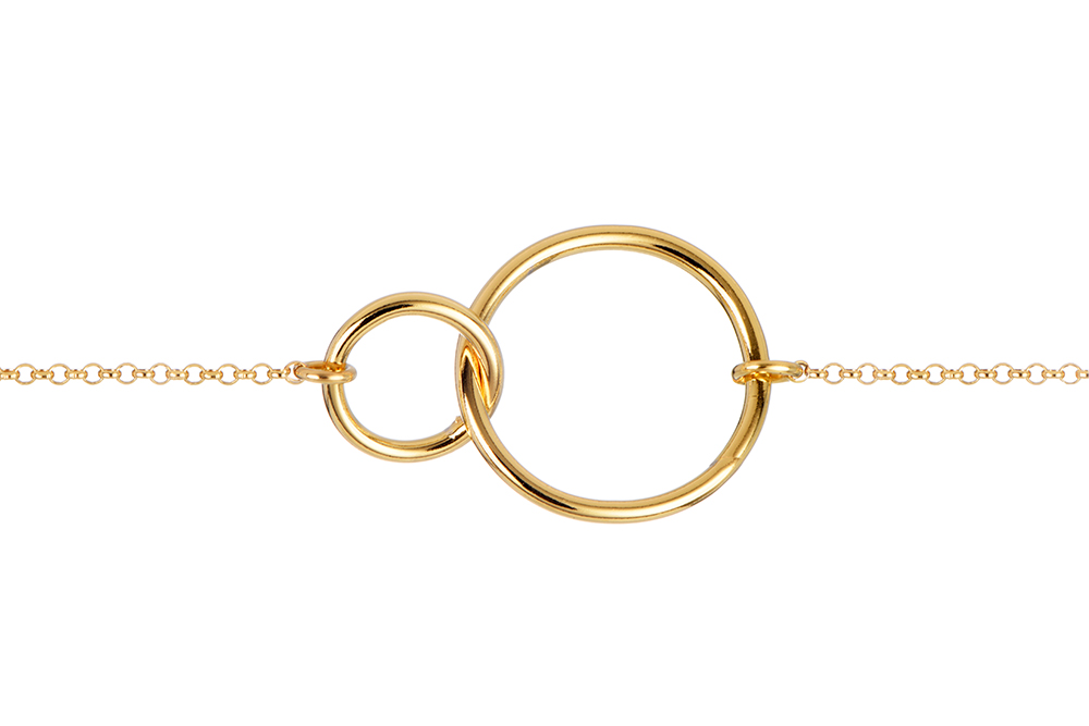 Pulsera plata 925 aros entrelazados de 24 y 14mm